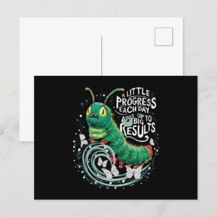 Ein kleiner Fortschritt jeden Tag Hungriger Raupen Postkarte