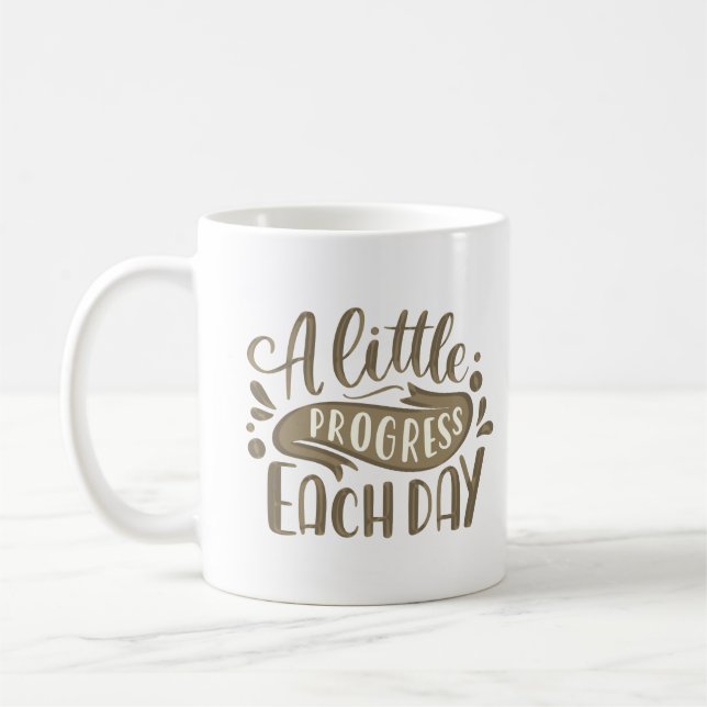 Ein kleiner Fortschritt jeden Tag Kaffeetasse (Links)