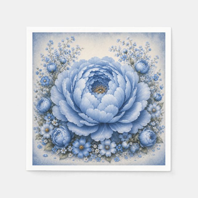 Ein kleiner Freund Floral Erster Geburtstag  Serviette (Vorderseite)