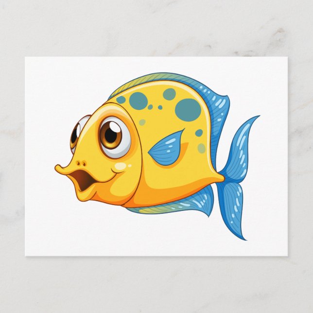 Ein kleiner gelber Fisch Postkarte (Vorderseite)
