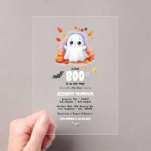 "Ein kleiner Gruß ist unterwegs" Halloween-Baby-Pa Acryleinladungen