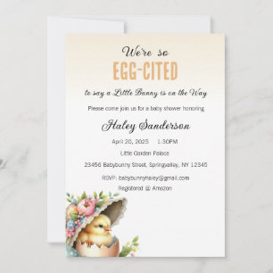 Ein kleiner Hase ist auf dem Weg Einladung, Egg-ci Einladung