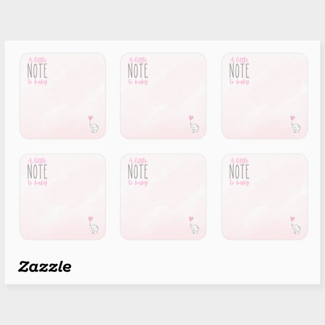 Ein kleiner Hinweis auf Babyaufkleber im Inside Bo Quadratischer Aufkleber (Blatt)