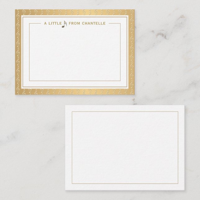 Ein kleiner Hinweis Musiknote mit gehobenem Treble Mitteilungskarte (Vorne/Hinten)