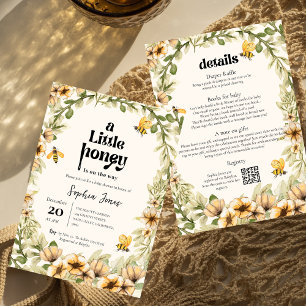 Ein kleiner Honig   Blume   Biene   Babyparty Einladung