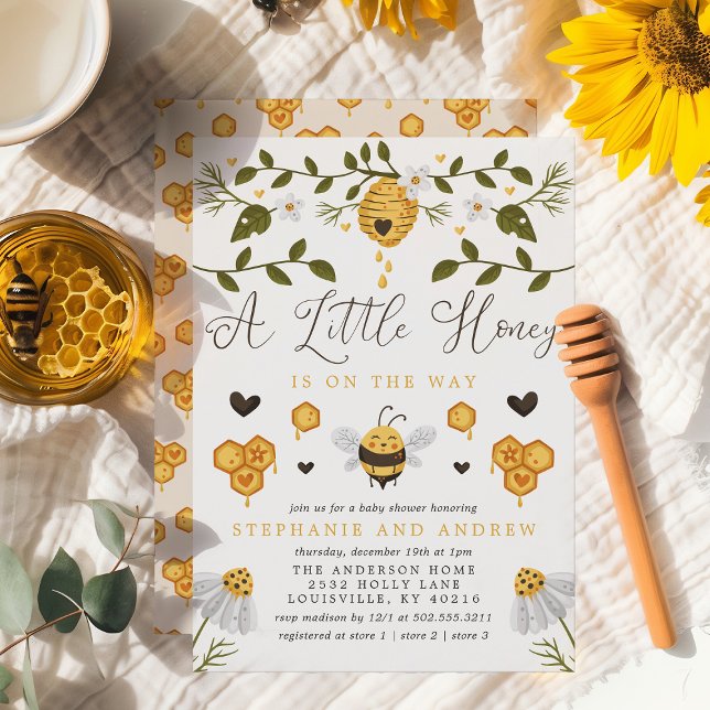 Ein kleiner Honig ist auf dem Weg Bee Baby Dusche Einladung (Von Creator hochgeladen)