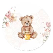 Ein kleiner Honig ist auf dem Weg rund Stickers