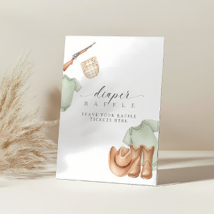 Ein kleiner Jäger ist auf dem Weg Baby Shower Wind Sockelschild