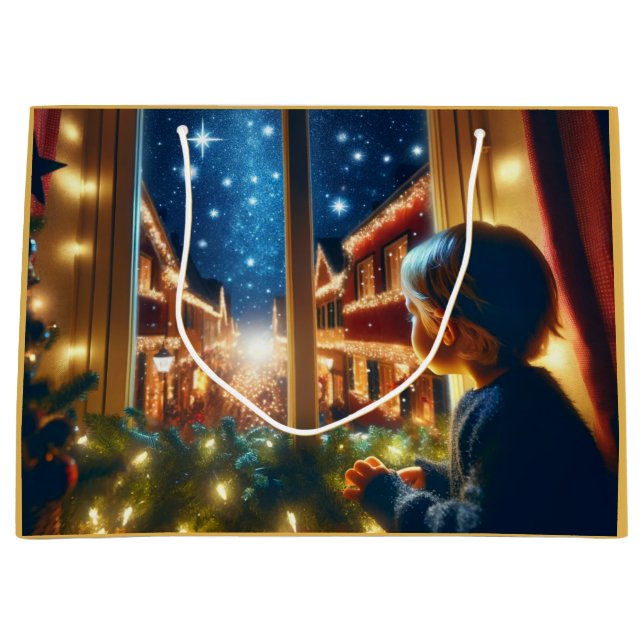 Ein kleiner Junge wünscht Geschenktasche Große Geschenktüte (Vorderseite)