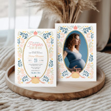 Ein kleiner Kürbis auf dem Weg Bow Baby Shower Fot