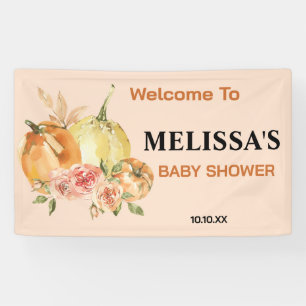 Ein kleiner Kürbis auf dem Weg fallen Baby Dusche Banner