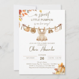 Ein kleiner Kürbis auf ihrem Weg, Herbstwaschanlag Einladung