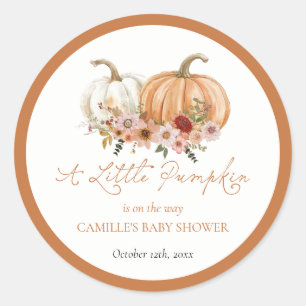 Ein Kleiner Kürbis-Baby-Shower-Aufkleber Runder Aufkleber