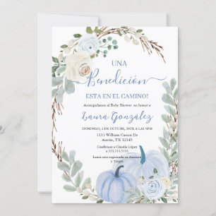 Ein kleiner Kürbis Baby Shower Boy auf Spanisch Einladung