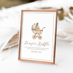Ein Kleiner Kürbis-Baby-Shower-Windeln-Raffle-Schi Poster