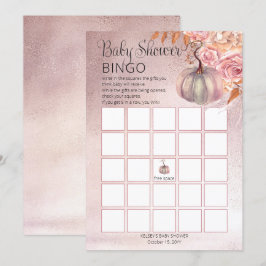 Ein kleiner Kürbis blüht Pink Baby Bingo Card Einladung
