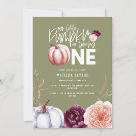 Ein kleiner Kürbis, blumengeschmückt im Herbst 1.