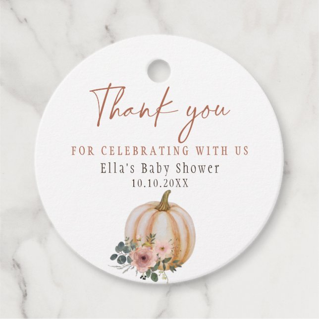 Ein kleiner Kürbis Blush Geschenkanhänger (Vorderseite)