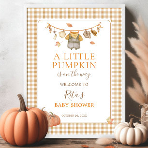 Ein Kleiner Kürbis Boho Herbst-Baby-Shower-Willkom Poster