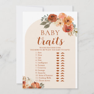 Ein kleiner Kürbis fällt Baby Shower Baby-Merkmale Einladung
