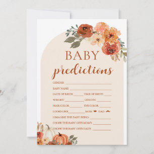 Ein kleiner Kürbis fällt Baby Shower Baby Vorhersa Einladung