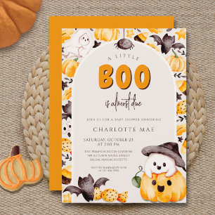 Ein kleiner Kürbis-Geist-Halloween-Baby-Shower  Einladung