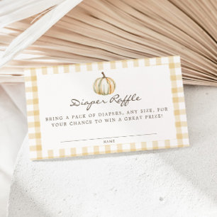Ein kleiner Kürbis-Gingham-Windel-Raffle Begleitkarte
