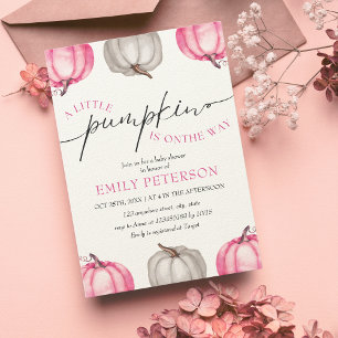 Ein kleiner Kürbis Girl Fall Baby Dusche Einladung