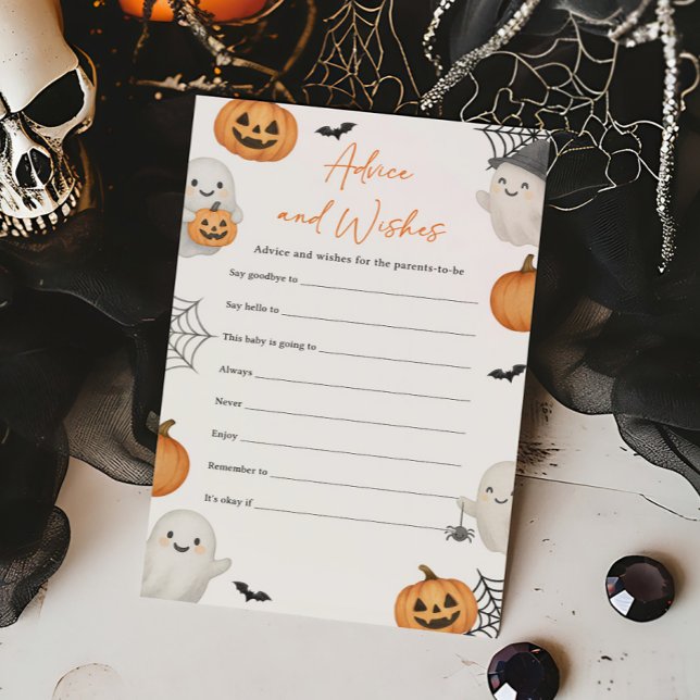 Ein kleiner Kürbis Halloween Rat und Wünsche (Little Boo Pumpkin Baby Shower Advice and Wishes Game)