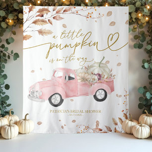 Ein kleiner Kürbis Herbst Baby Shower Hintergrund Wandteppich