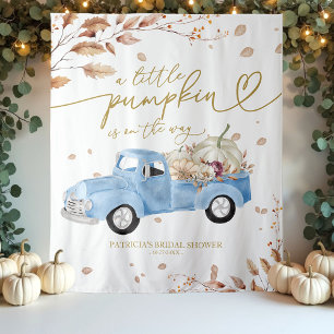 Ein kleiner Kürbis Herbst Baby Shower Hintergrund Wandteppich