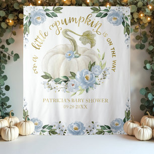 Ein kleiner Kürbis Herbst Baby Shower Hintergrund Wandteppich