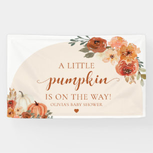 Ein kleiner Kürbis Herbst Floral Baby Shower Banner