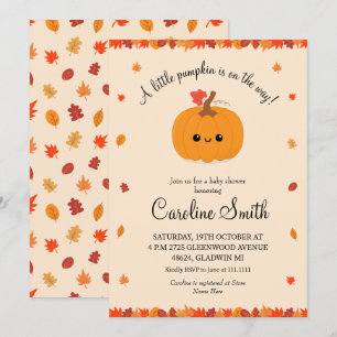 Ein kleiner Kürbis Herbst Herbst Baby Shower Einladung