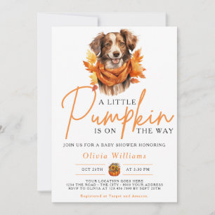 Ein kleiner Kürbis Herbst Herbst DOG Baby Shower Einladung