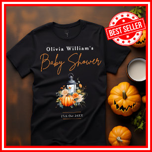Ein kleiner Kürbis Herbst Herbst Floral Baby Showe T-Shirt