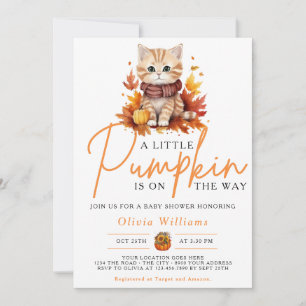 Ein Kleiner Kürbis Herbst Herbst Katzen-Baby-Party Einladung