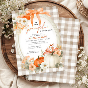Ein kleiner Kürbis Herbst Herbst orange Babyparty Einladung