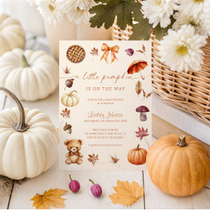 Ein kleiner Kürbis Herbst Terrakotta Babyparty Einladung