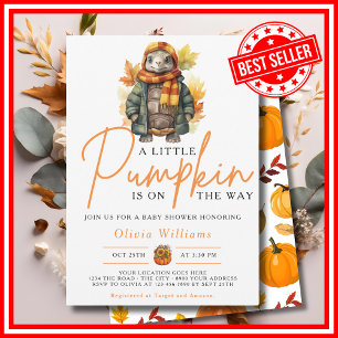 Ein kleiner Kürbis Herbst TURTLE Babyparty Einladung