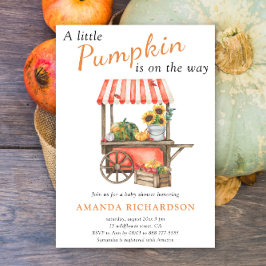 Ein kleiner Kürbis ist auf dem Weg Baby Dusche Einladung