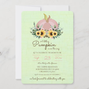 Ein kleiner Kürbis ist auf dem Weg Baby Shower Inv Einladung