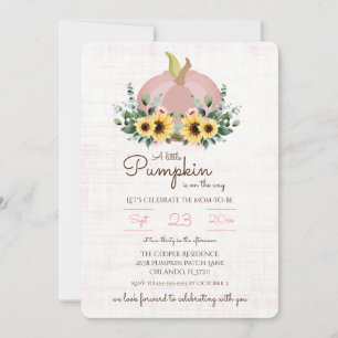 Ein kleiner Kürbis ist auf dem Weg Baby Shower Inv Einladung