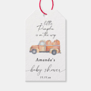 "Ein kleiner Kürbis ist auf dem Weg" fallen Babydu Geschenkanhänger