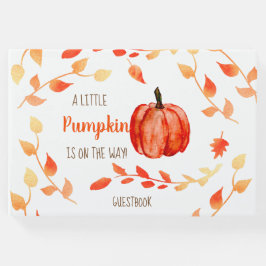 Ein kleiner Kürbis ist auf dem Weg Herbst Baby Dus Gästebuch