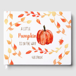 Ein kleiner Kürbis ist auf dem Weg Herbst Baby Dus Gästebuch