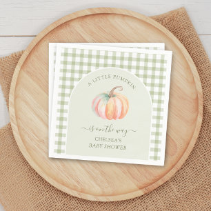 Ein kleiner Kürbis ist auf dem Weg Herbst-Baby-Par Serviette