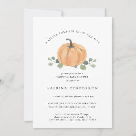 Ein kleiner Kürbis ist auf dem Weg zu virtueller W Einladung