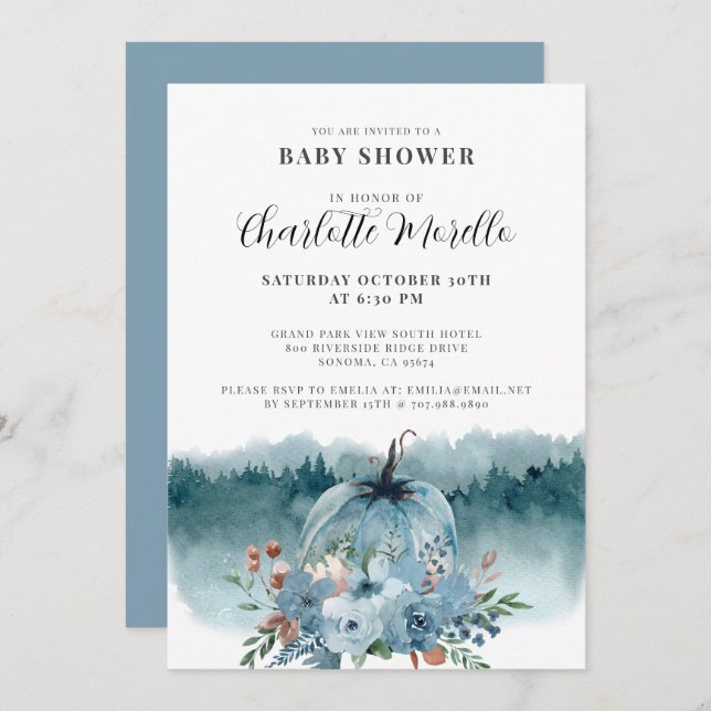 Ein kleiner Kürbis ist auf dem Weg zum trostlosen  Einladung (Vorne/Hinten)