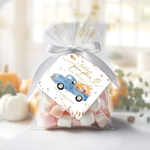 Ein kleiner Kürbis ist auf dem Weg zur Babydusche Geschenkanhänger